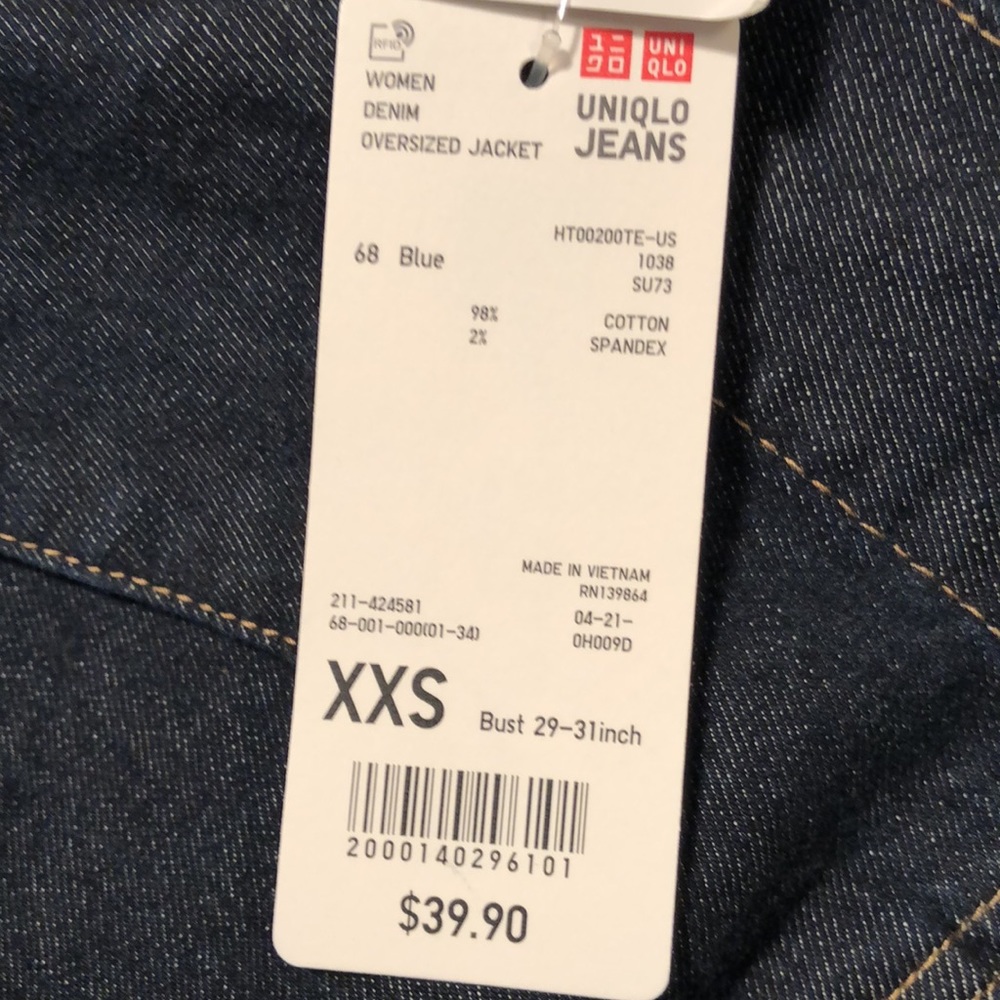 NEW with tags Uniqlo oversized jean jacket - Picture 11 of 12